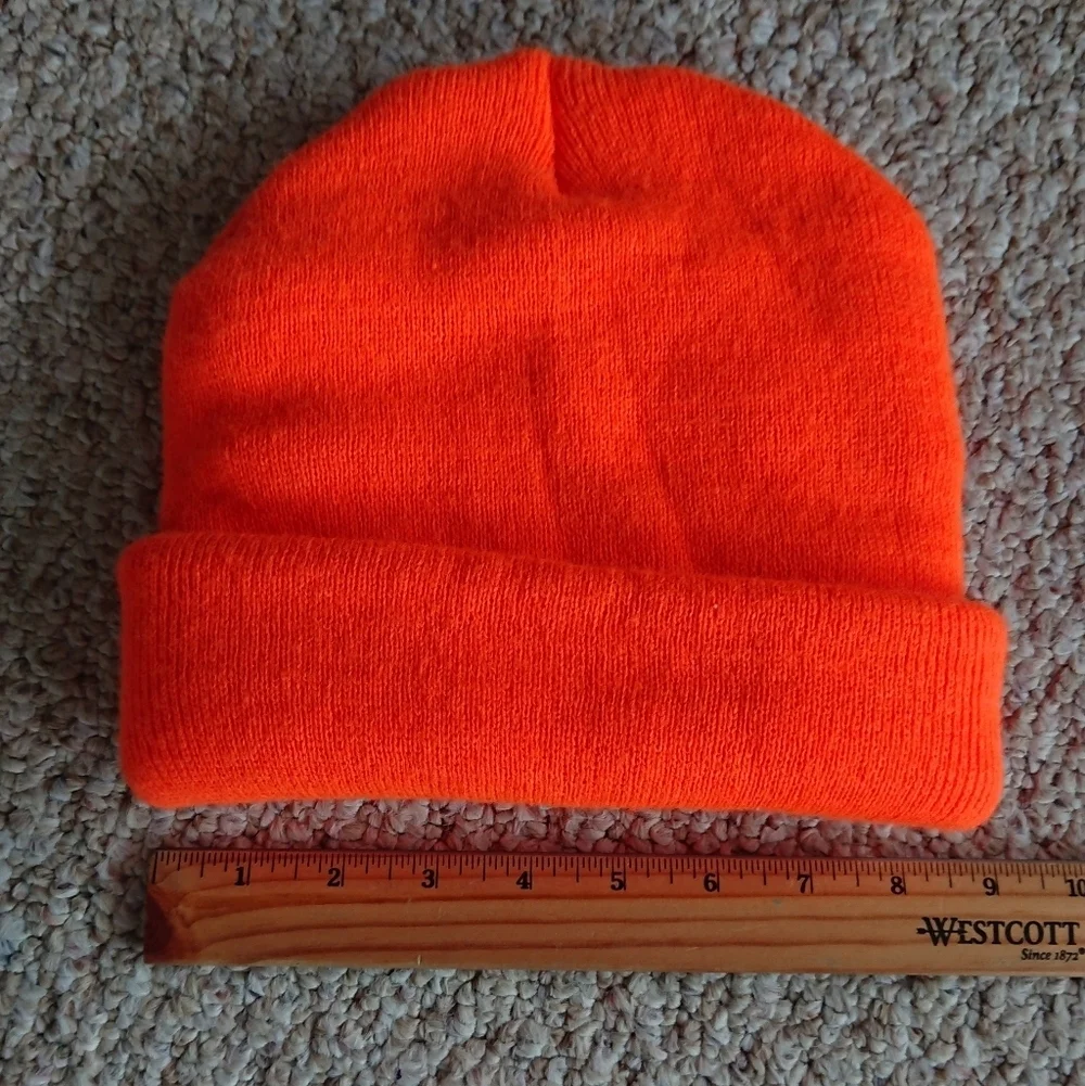 Daylily Orange Snow or hunting  Heavy Weight Beanie One Size NWOT